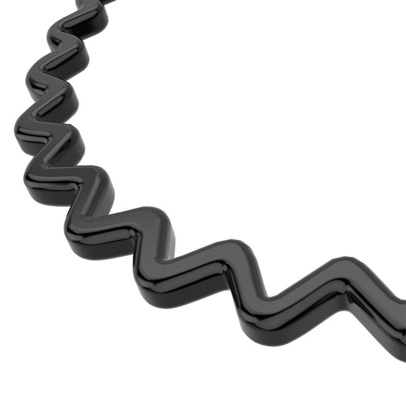 HYFEEL Wavy Headbands Plastic Skinny Thin Non-Slip Flexible Hair Bands Simple Hoops Hair Accessories for Women and Men Solid Colors (Black) - Image 4
